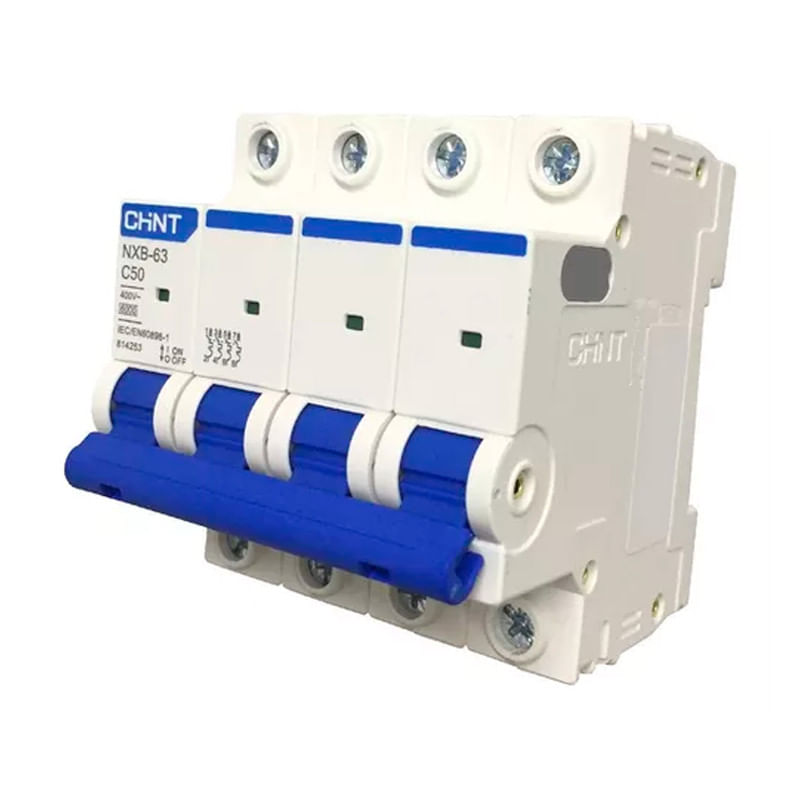Interruptor termomagnético Chint NXB-63 4 polos curva C 6 kA 50 A