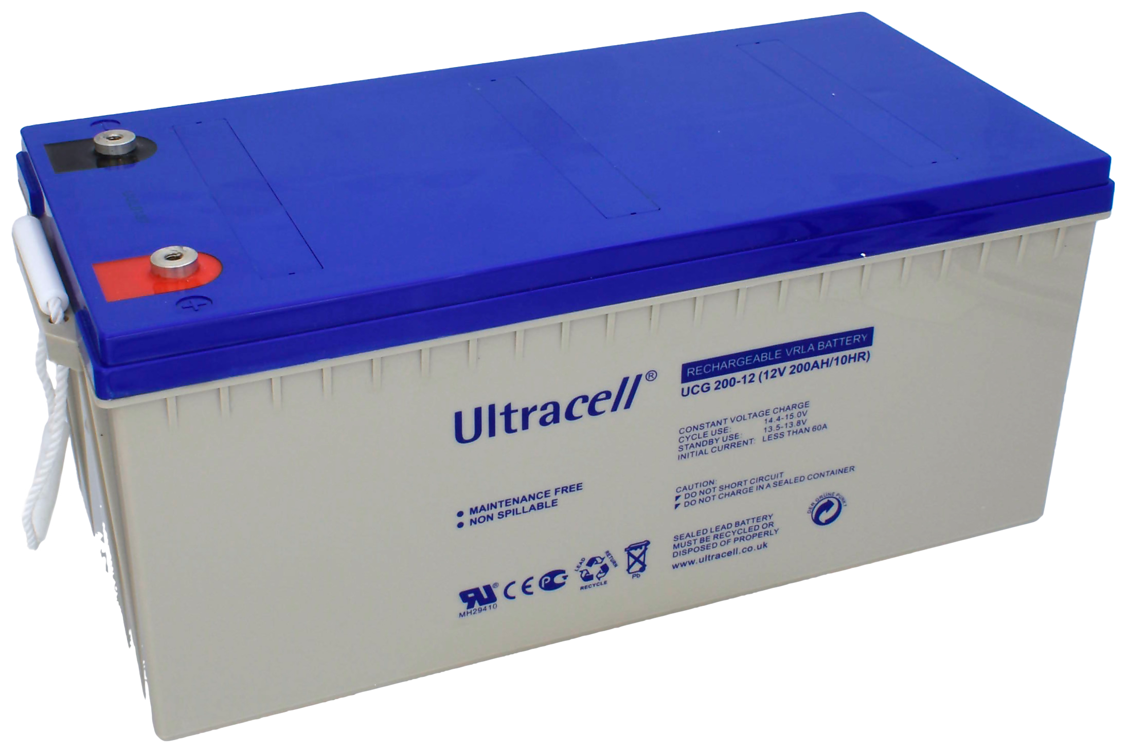 Batería de plomo GEL Ultracell UCG200-12 2,4 kWh 200 Ah 12 V — foto 2 de 2