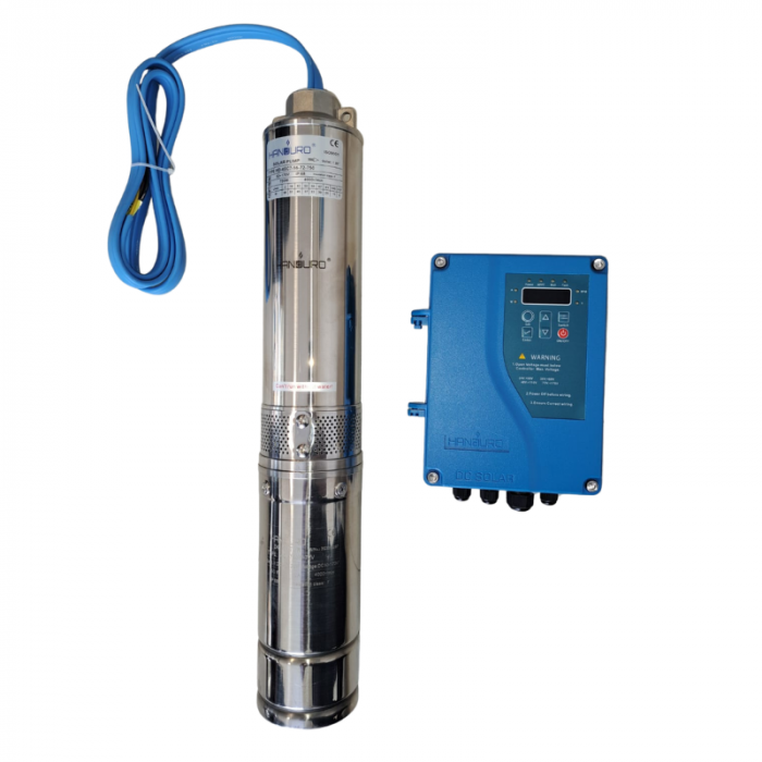 Bomba sumergible helicoidal Handuro HD-3SS2.0 72 V DC pozo 3'' 750 W