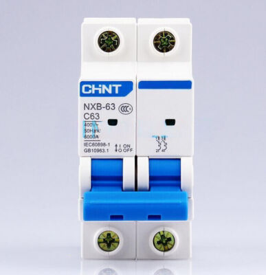 Interruptor termomagnético Chint NXB-63 6 kA curva C 2 polos 25 A 380 V