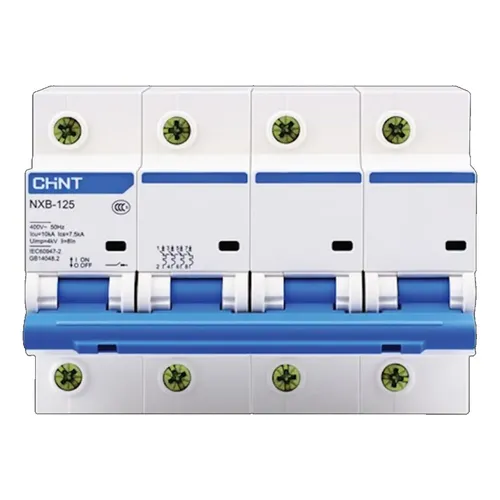 Interruptor termomagnético Chint NXB-125 4 polos curva C 10 kA 80 A 400 V